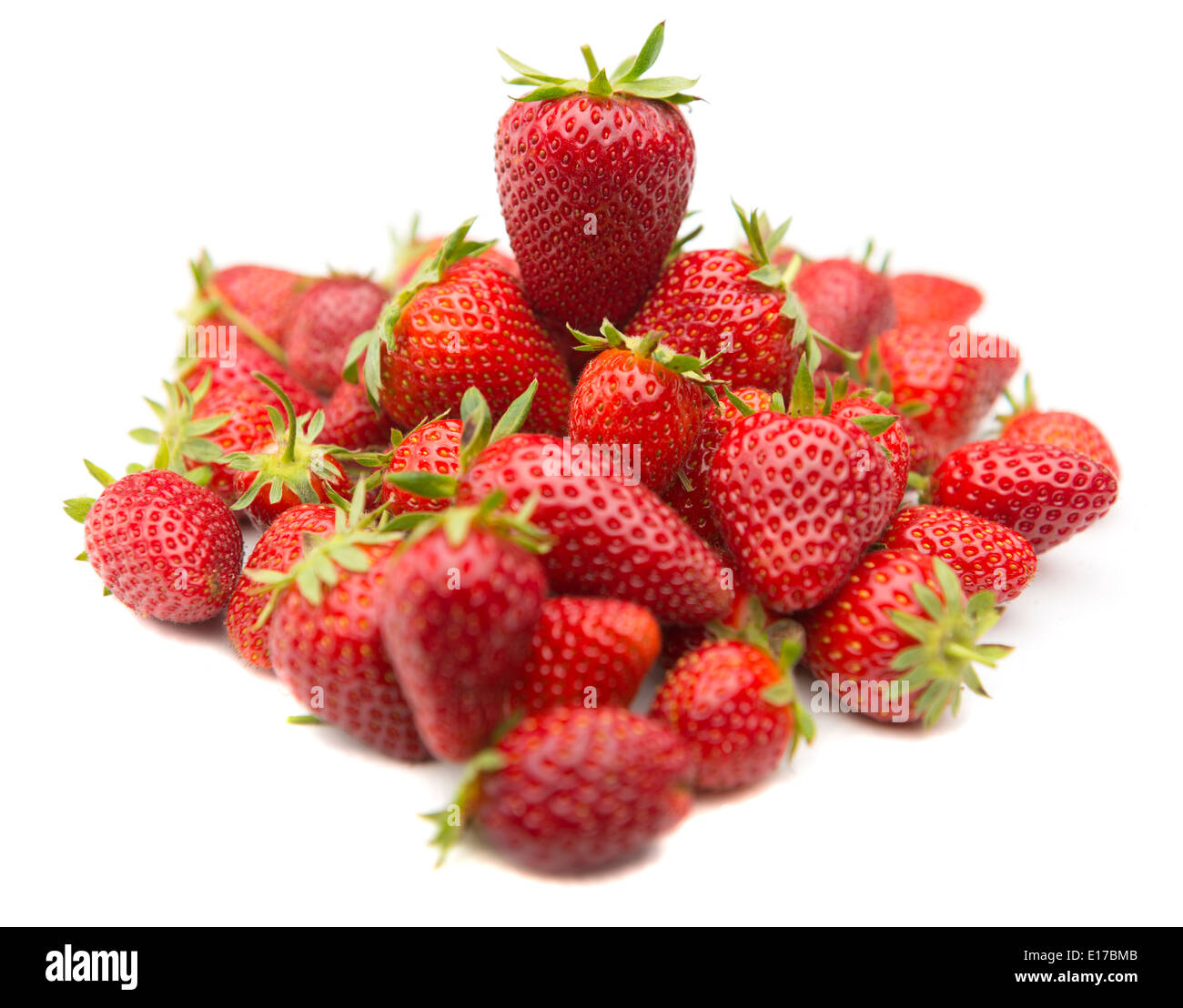 Erdbeeren, isoliert auf weißem Hintergrund Stockfoto