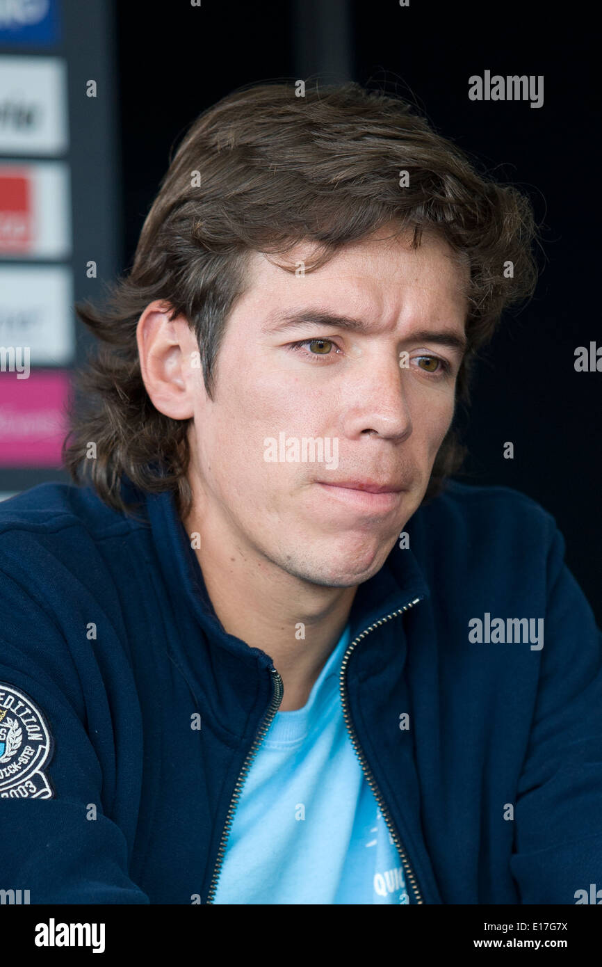 Belfast, UK 8. Mai 2014 Rigoberto Uran beim Giro d ' Italia Pressekonferenz, Belfast Stockfoto
