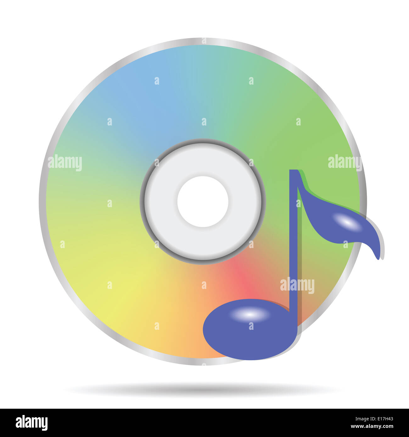 Bunte Illustrationen mit Compact Disc-Symbol auf einem weißen Hintergrund für Ihr design Stockfoto