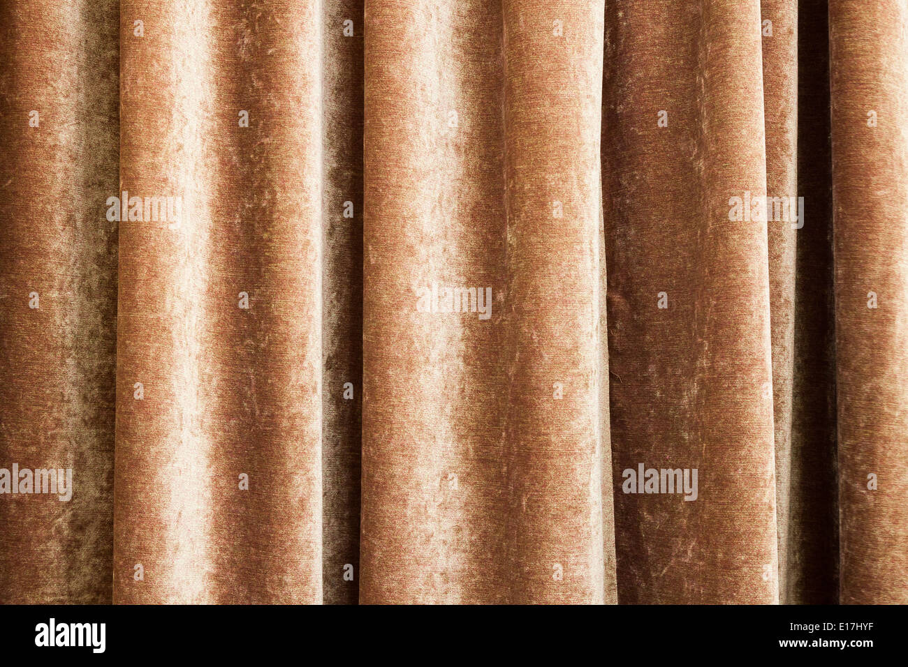 Vintage braun natürliche samt Vorhang Hintergrundtextur Stockfoto