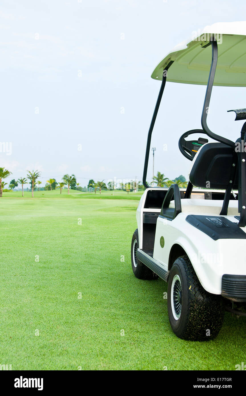 Golf-Cart-Golfplatz. Stockfoto