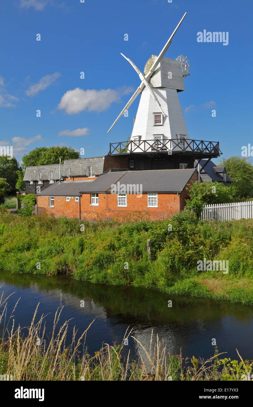 Windmühle am Roggen am Fluss Tillingham East Sussex England Großbritannien GB Vereinigtes Königreich Stockfoto