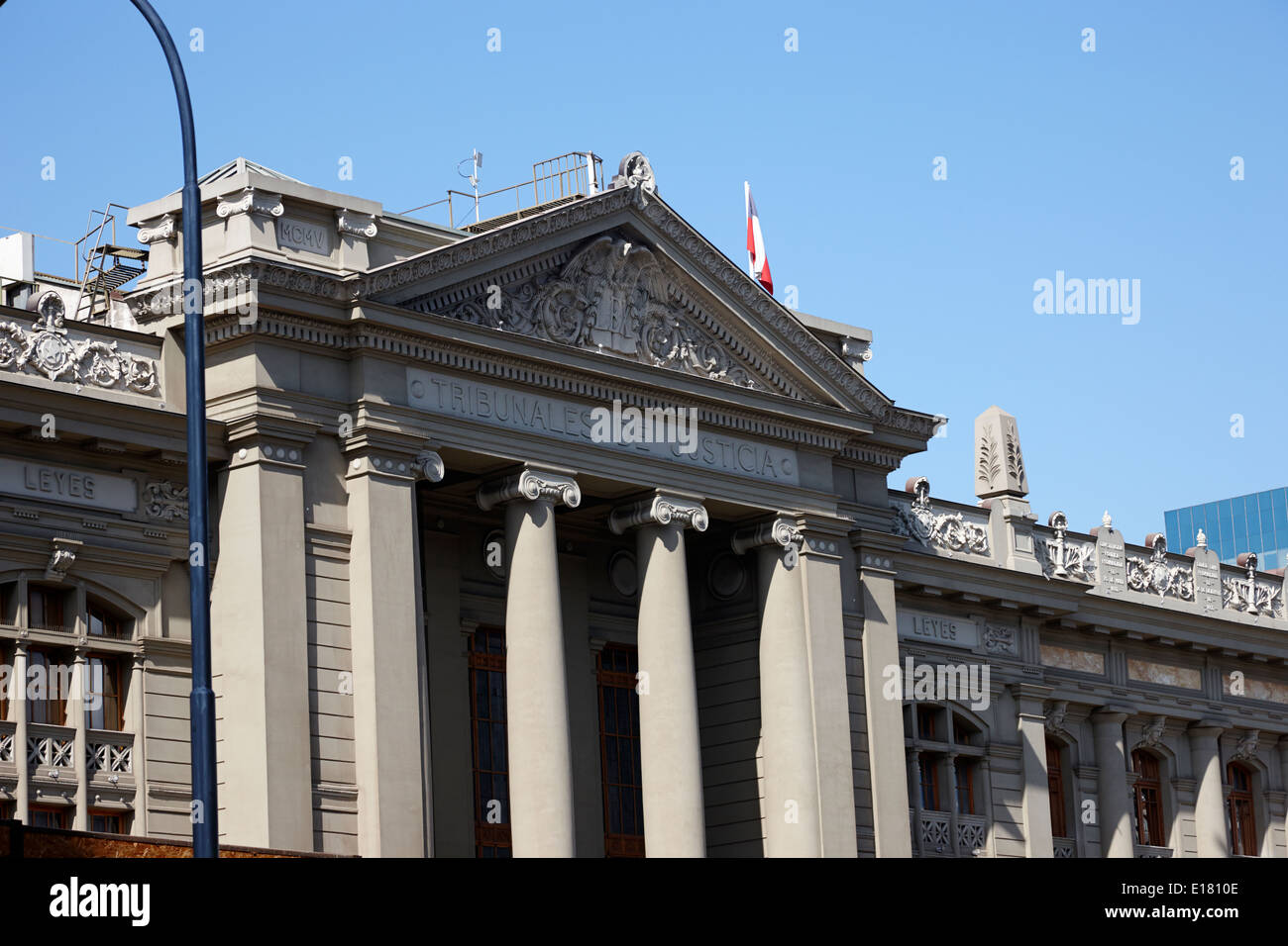 Palacio de Los Tribunales de Justica Gerichte der Justizpalast Santiago Chile Stockfoto