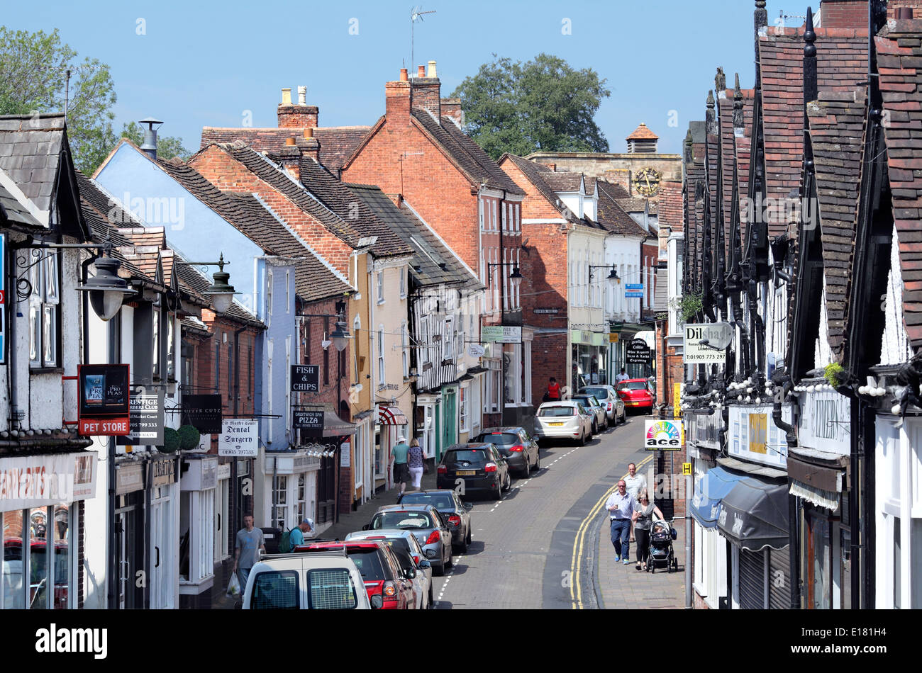 Die High Street, Droitwich Spa, Worcestershire. Stockfoto