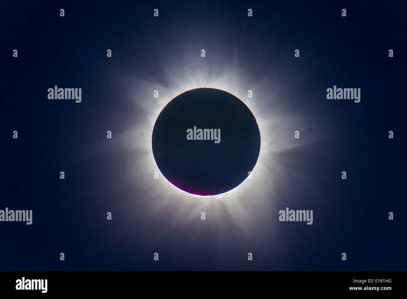 Der inneren Korona während der totalen Sonnenfinsternis von der Mittwoch, 14. November 2012, von einem Standort in der Nähe von Lakeland Downs, Queensland Stockfoto