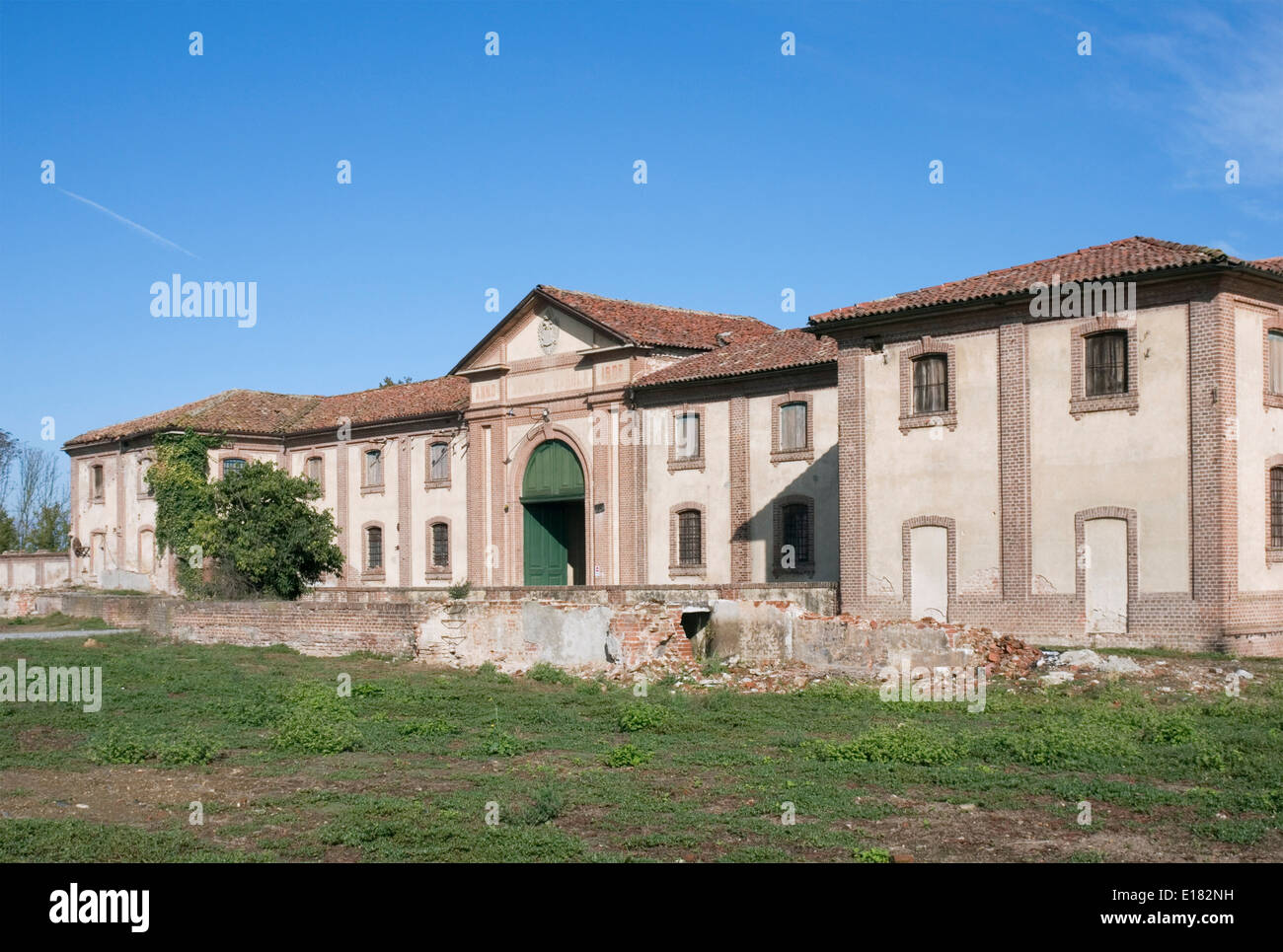 Altes Bauernhaus Komplex, Trino, Vercelli, Piemont, Italien Stockfoto