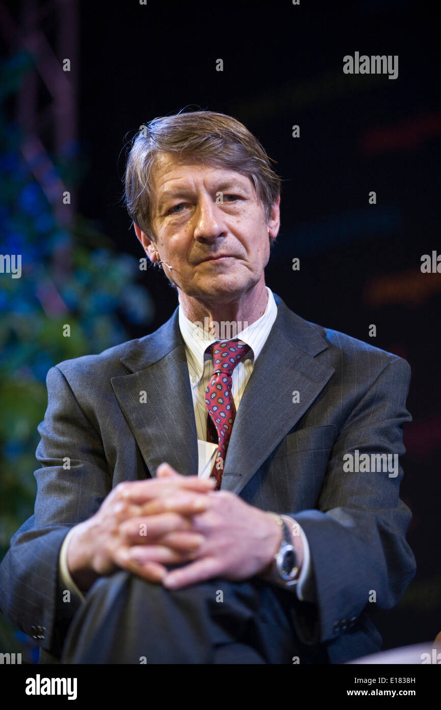 Heu auf Wye Wales UK Montag 26 Mai 2014 PJ O' Rourke amerikanische Satiriker sprechen über "Baby Boom" am 5. Tag der Hay Festival 2014 Hay on Wye Powys Wales UK Credit: Jeff Morgan/Alamy Live News Stockfoto