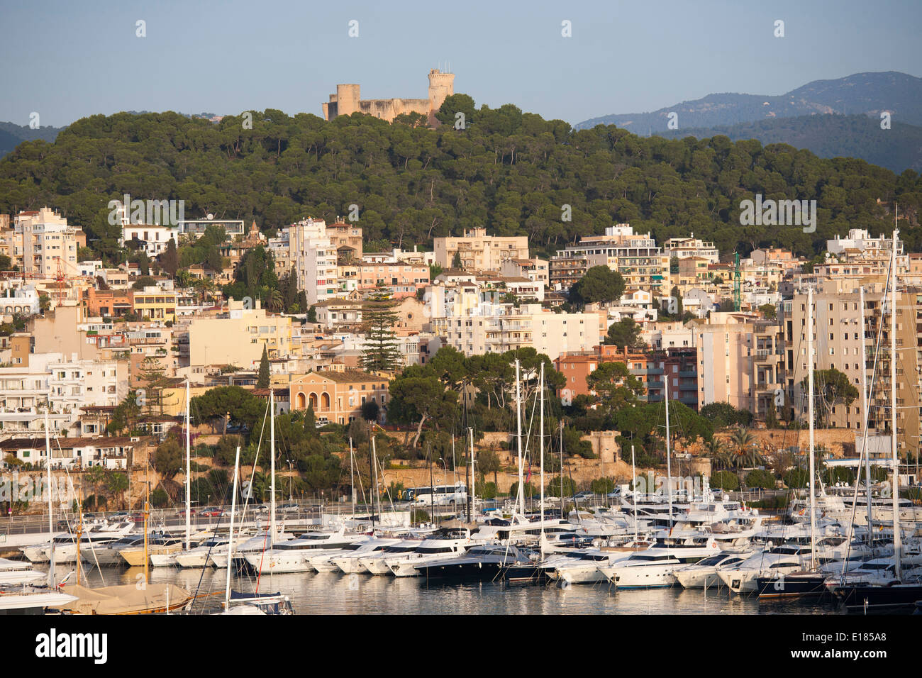 Panorama mit Bellver Castle, Palma De Mallorca, Mallorca Insel, Spanien, Europa Stockfoto
