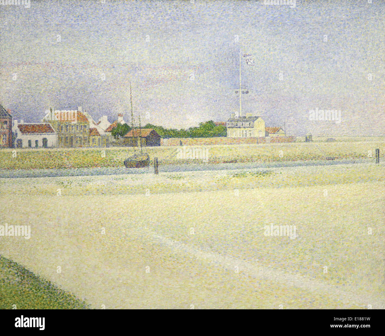 Georges-Pierre Seurat 1859-1891 Französischer Maler und Entwürfen des Post-Impressionismus - Channel Gravelines Grand Fort Philippe Stockfoto