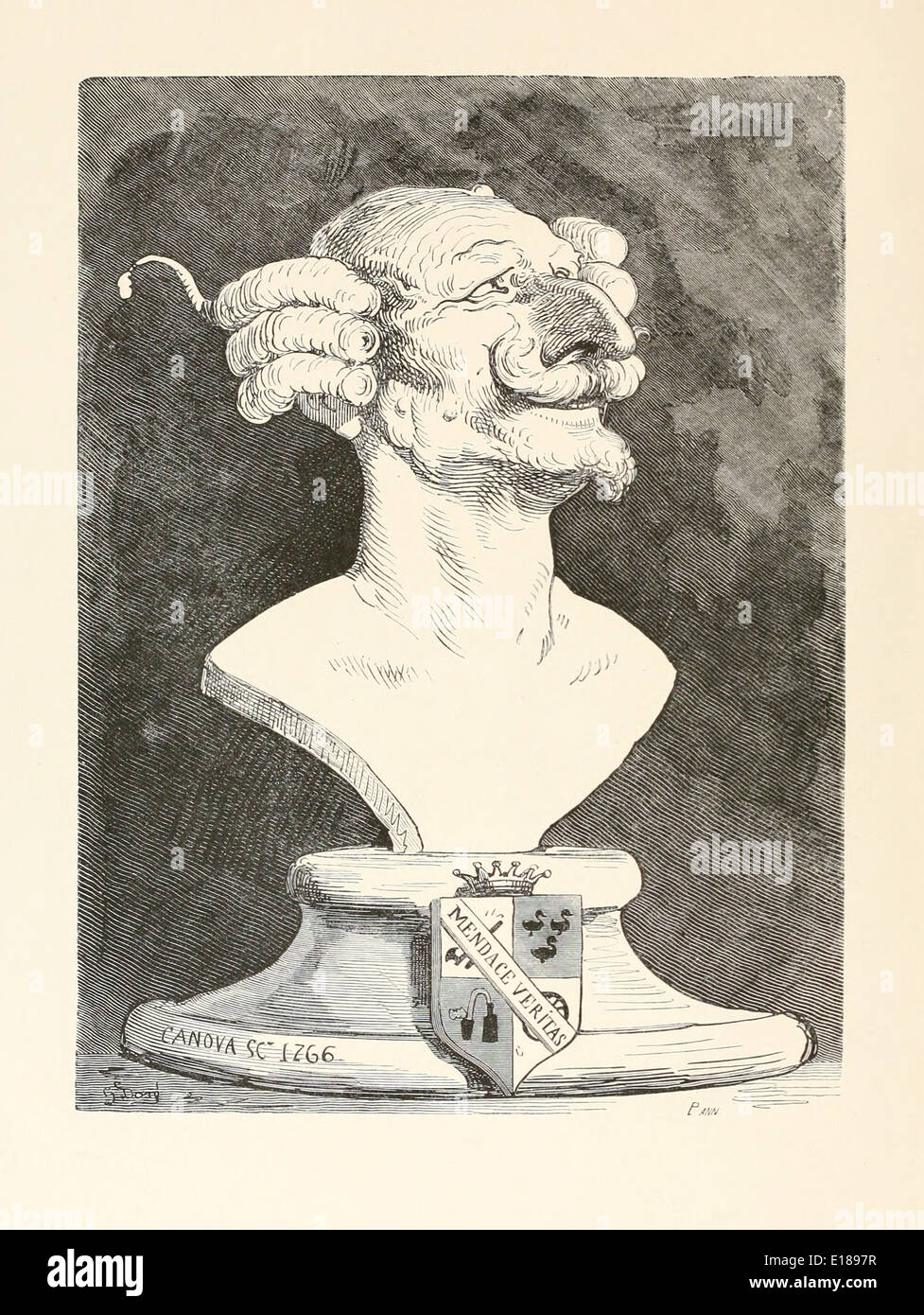 Paul Gustave Doré (1832-1883) Illustration aus "Die Abenteuer des Baron Münchhausen" von Rudoph Raspe veröffentlicht im Jahre 1862. Stockfoto