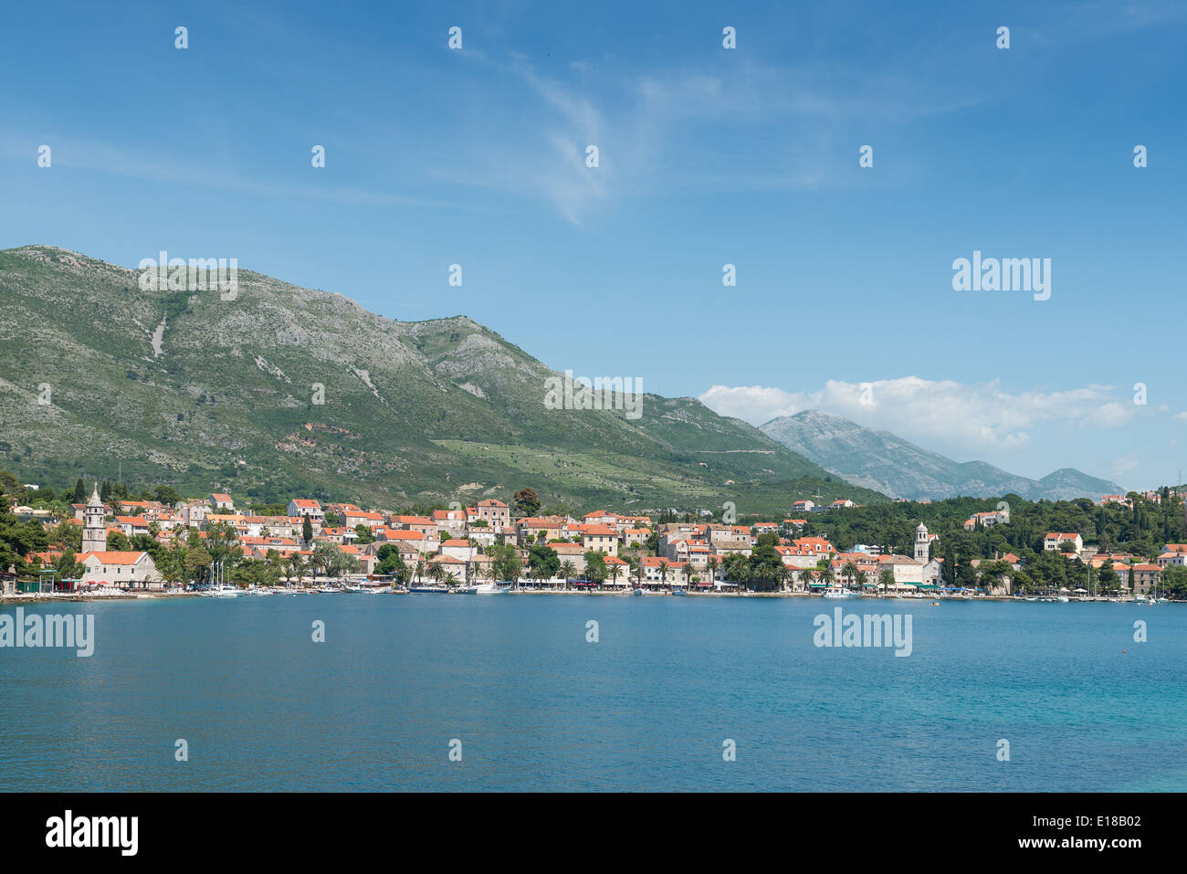 Die Waterfront, Cavtat, Kroatien, Europa Stockfoto