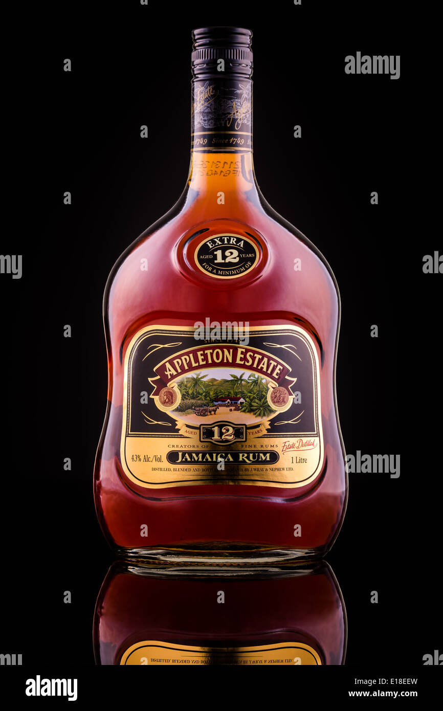 Flasche Appleton Estate Rum aus Jamaika Stockfoto