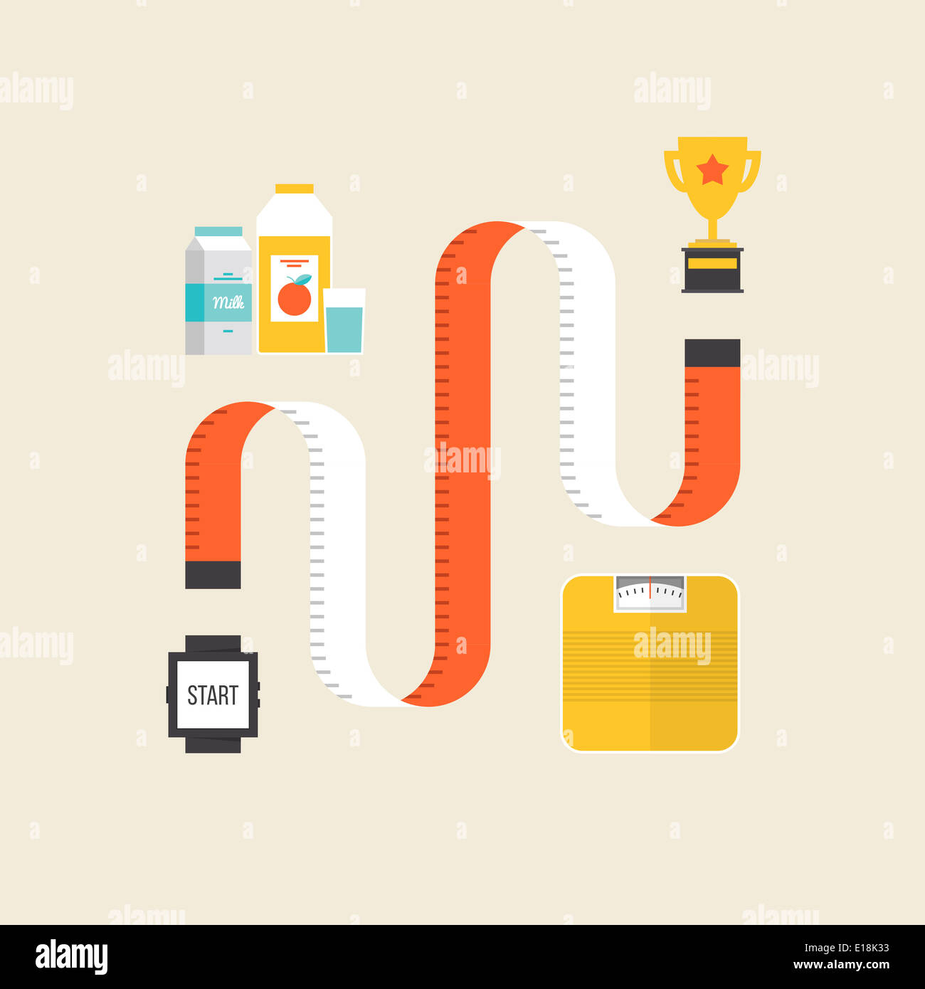 Gesunde Lebensweise und Gewicht Verlust Übung Konzept, Fitness, Ernährung und Sport Training Gewinnstrategie Stockfoto