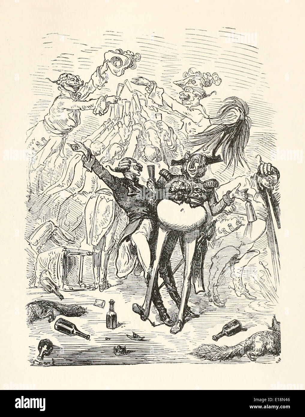 Paul Gustave Doré (1832-1883) Illustration aus "Die Abenteuer des Baron Münchhausen" von Rudoph Raspe veröffentlicht im Jahre 1862. Stockfoto