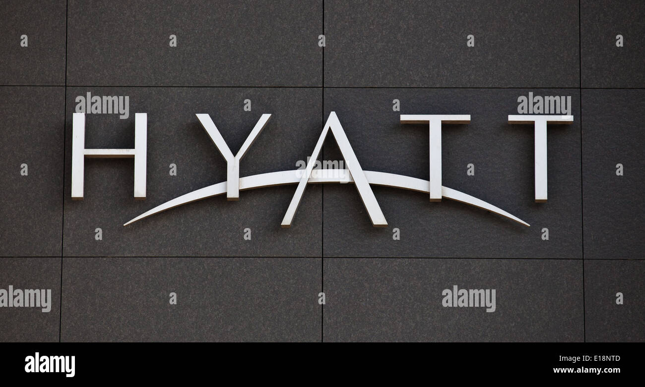 Hyatt Hotel Schild Stockfoto