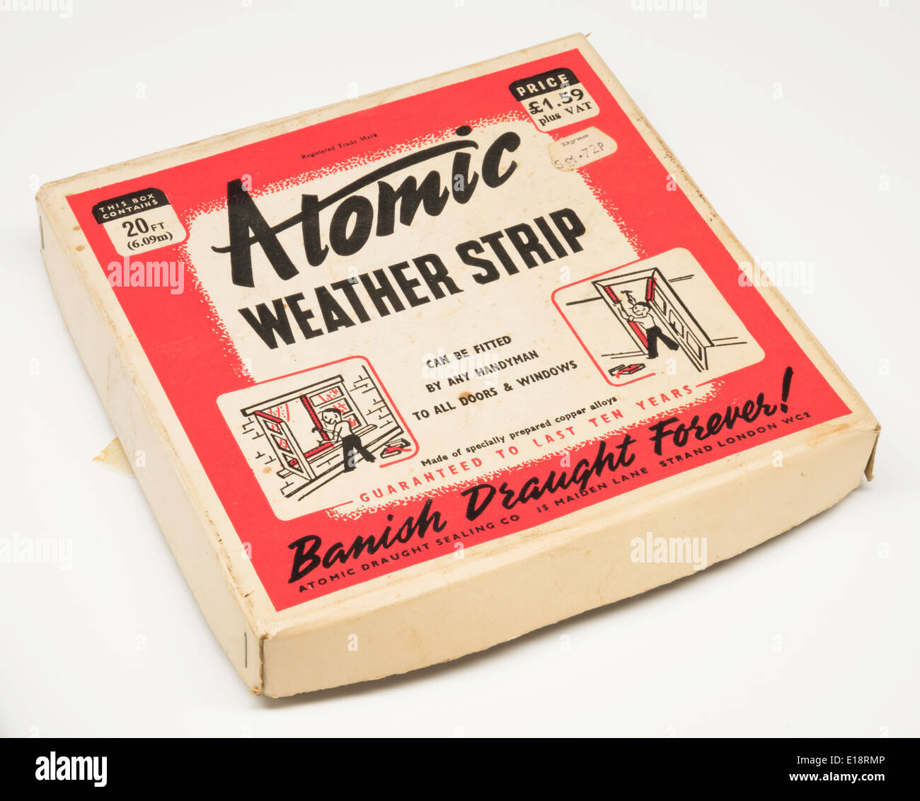 Atomare Dichtungsstreifen. Tiefgang für immer zu verbannen. 1960er Jahren Produktverpackung. Stockfoto