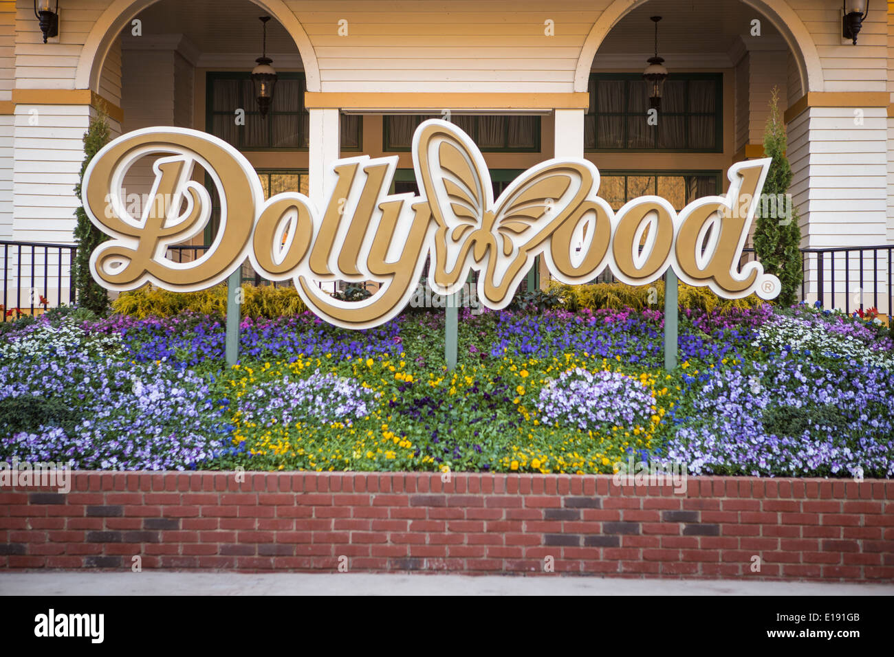 Showstreet Palace Theater ist im Themenpark Dollywood in Pigeon Forge, Tennessee abgebildet. Stockfoto
