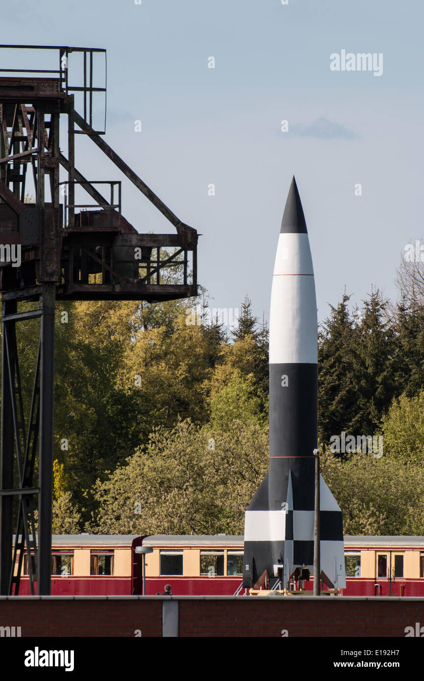 Rakete V2 in Peenemünde Stockfoto