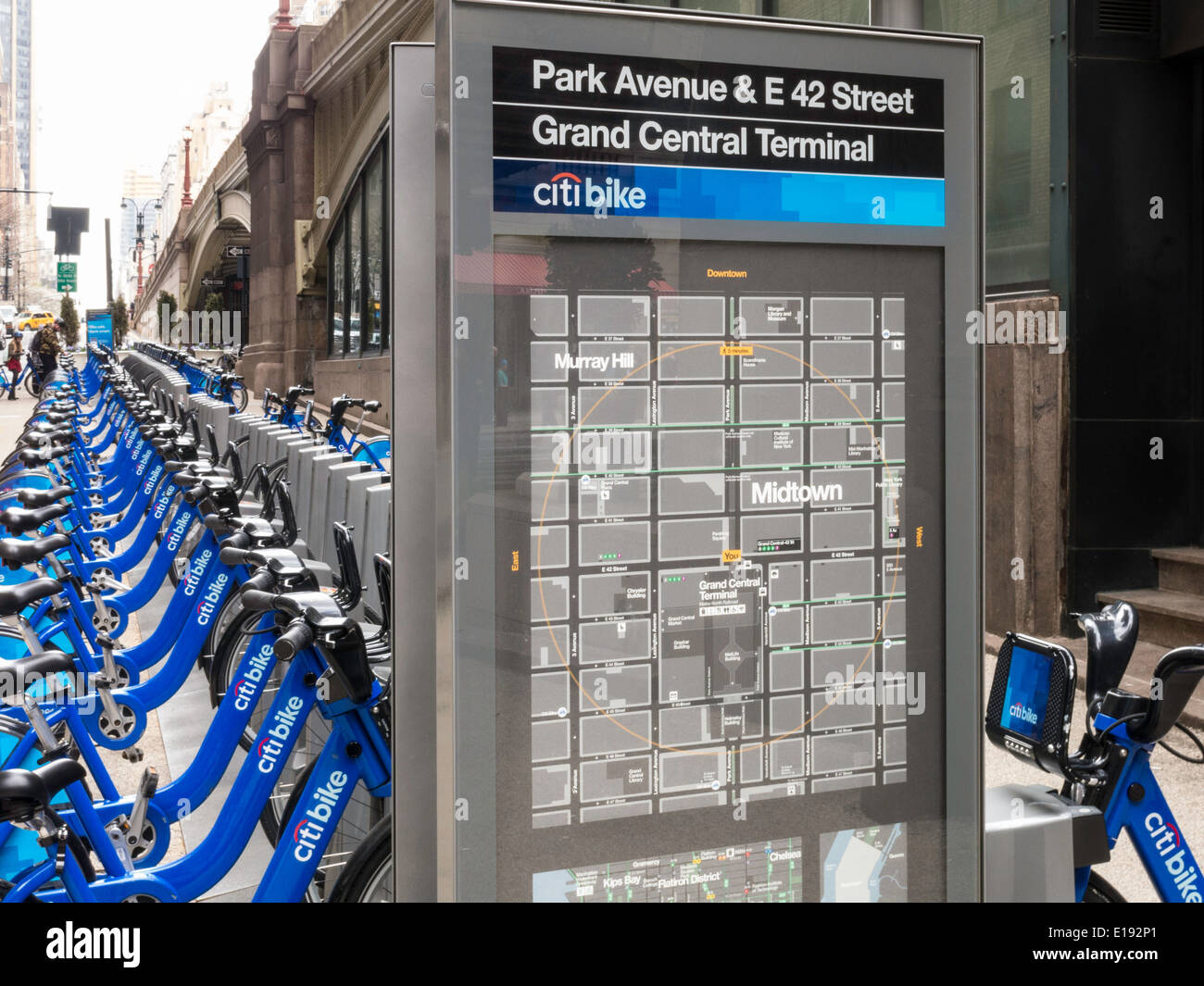 Citibike Docking-Station für New York City Bike Anteil, USA Stockfoto