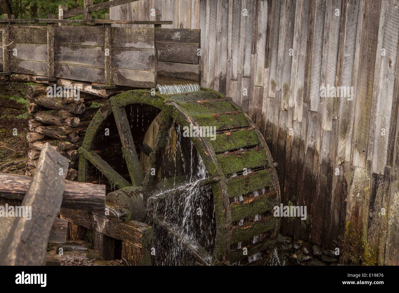John Kabel Grist Mill ist in Cades Cove Gebiet des Great Smoky Mountains National Park in Tennessee abgebildet. Stockfoto