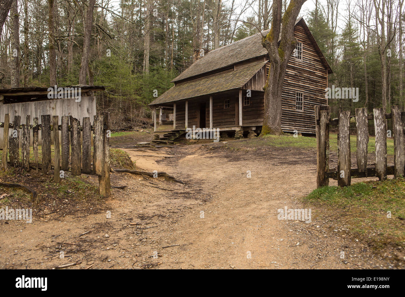 Tipton Ort ist in Cades Cove Gebiet des Great Smoky Mountains National Park in Tennessee abgebildet. Stockfoto