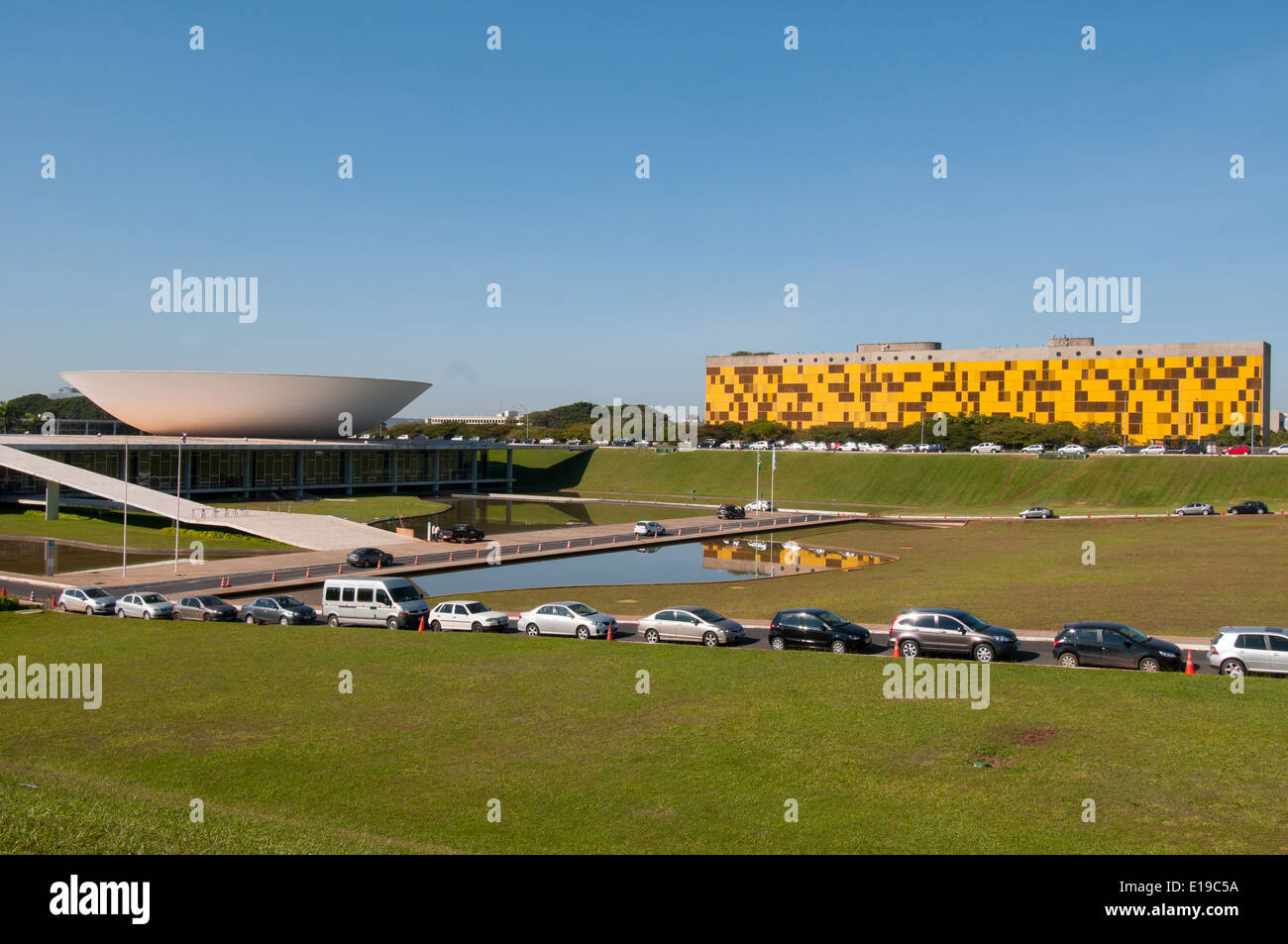 Ansicht des Nationalen Kongresses Gebäude Brasilia. Stockfoto