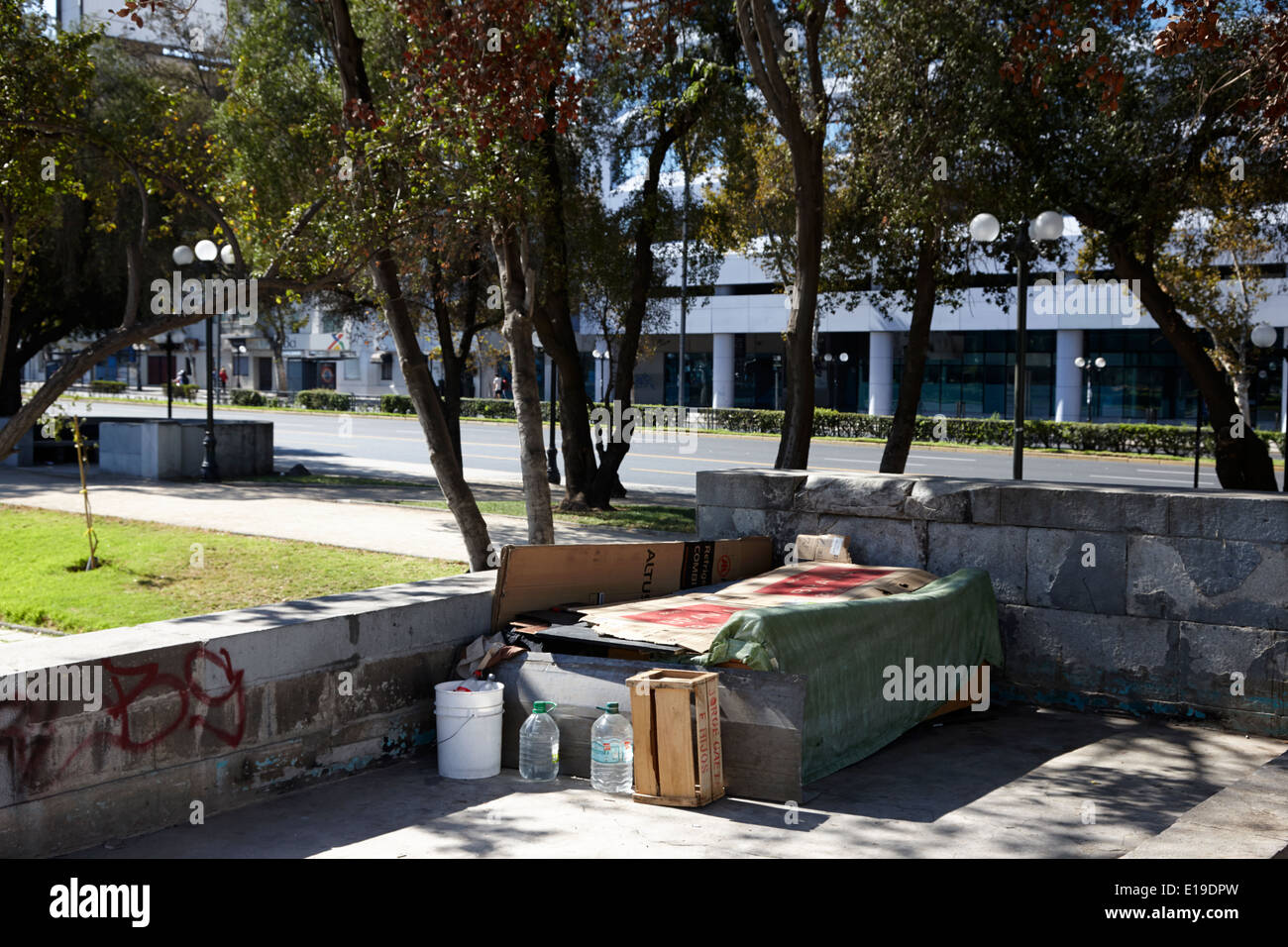 schlafen rau auf den Straßen von wohlhabenden Providencia Santiago Chile Stockfoto