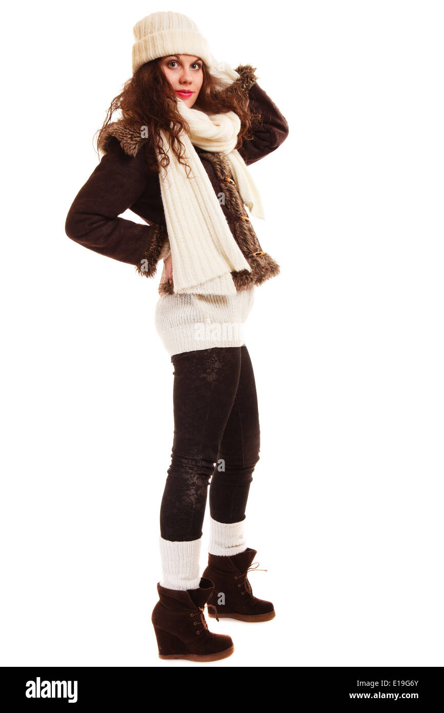 Winter Mode Frau in warme Kleidung Stockfoto
