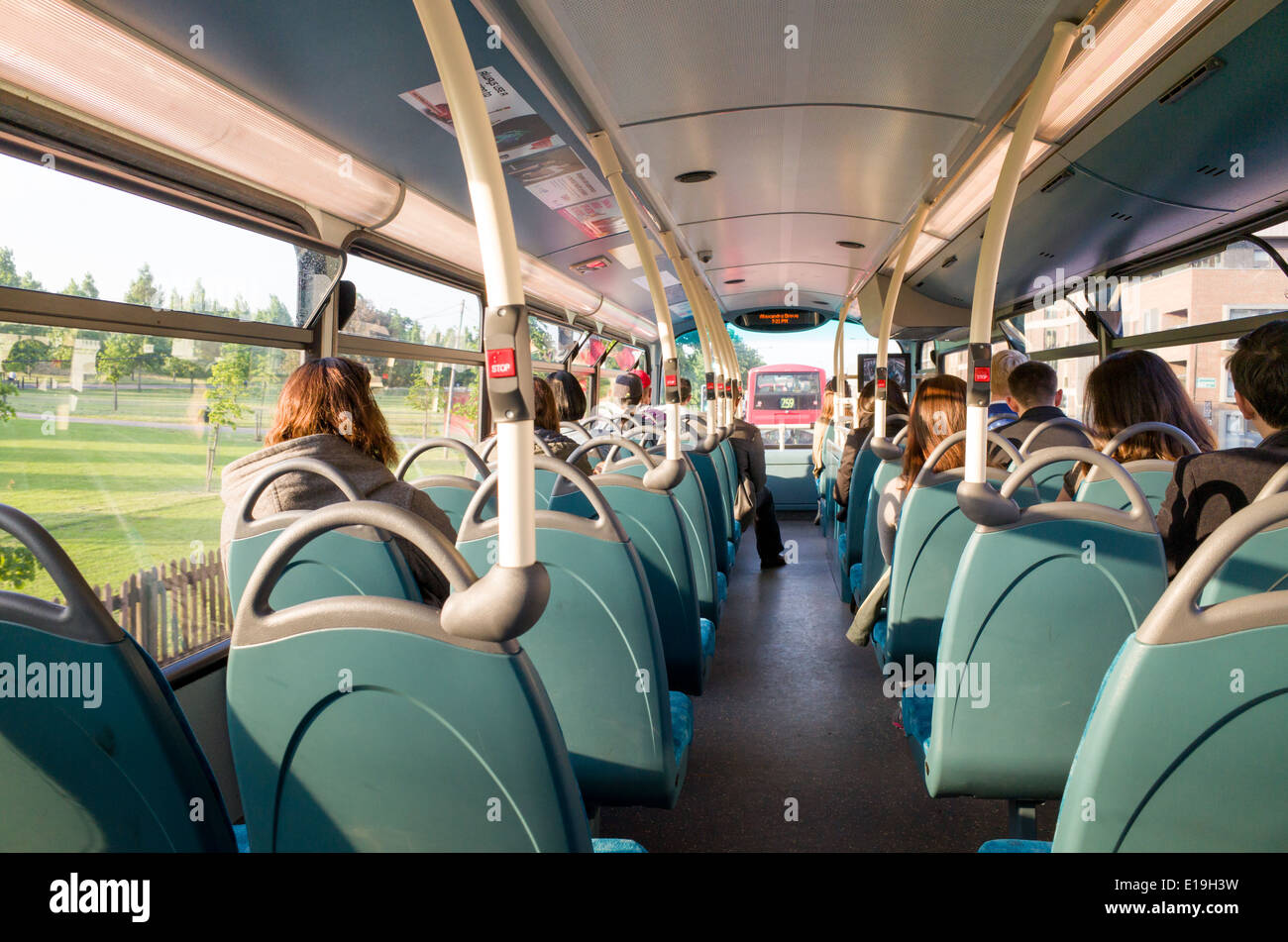 Oberdeck des doppelten Decker Bus, London, England, UK Stockfoto