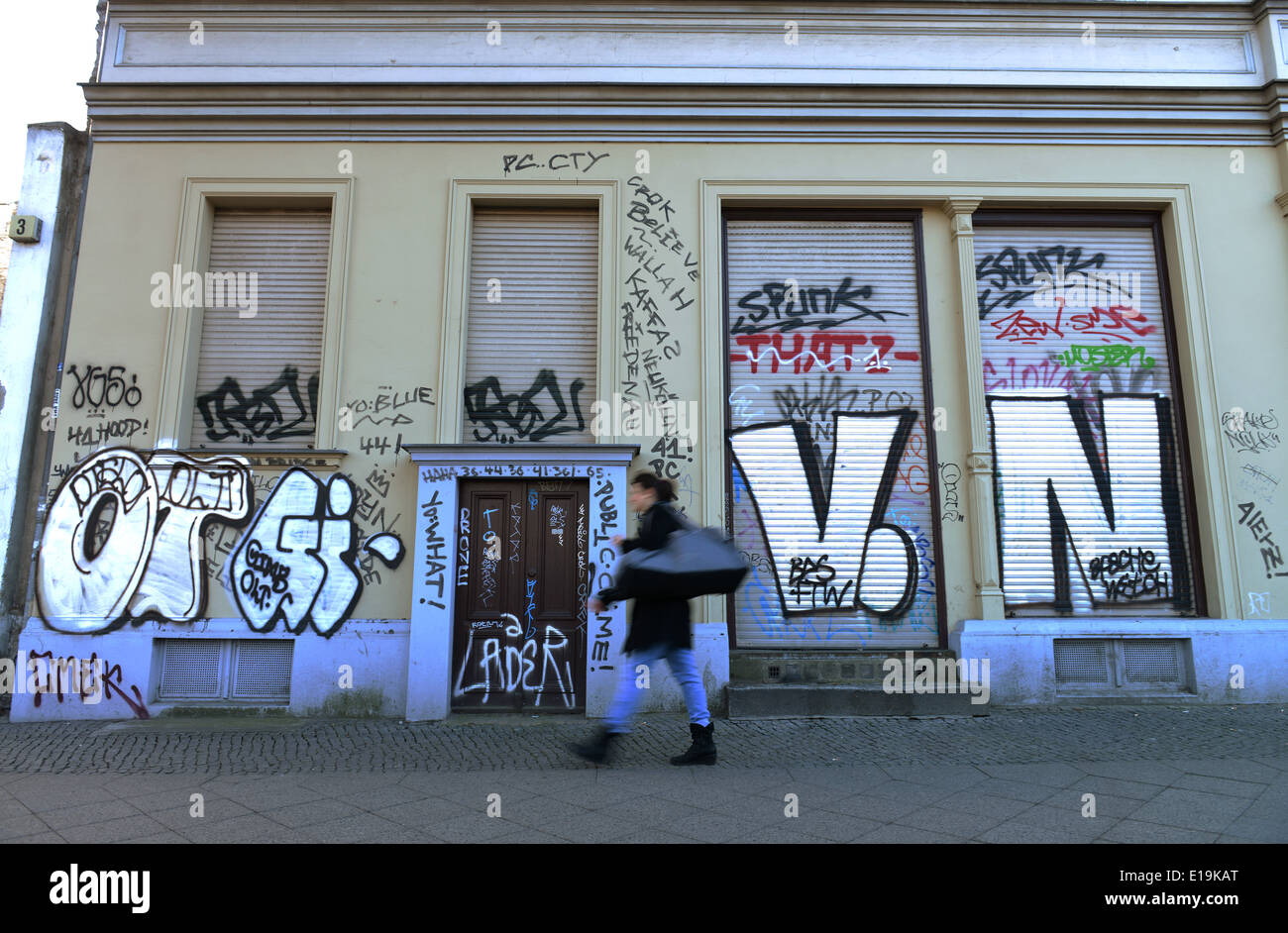 Graffiti, Mehringdamm, Kreuzberg, Berlin, Deutschland Stockfoto