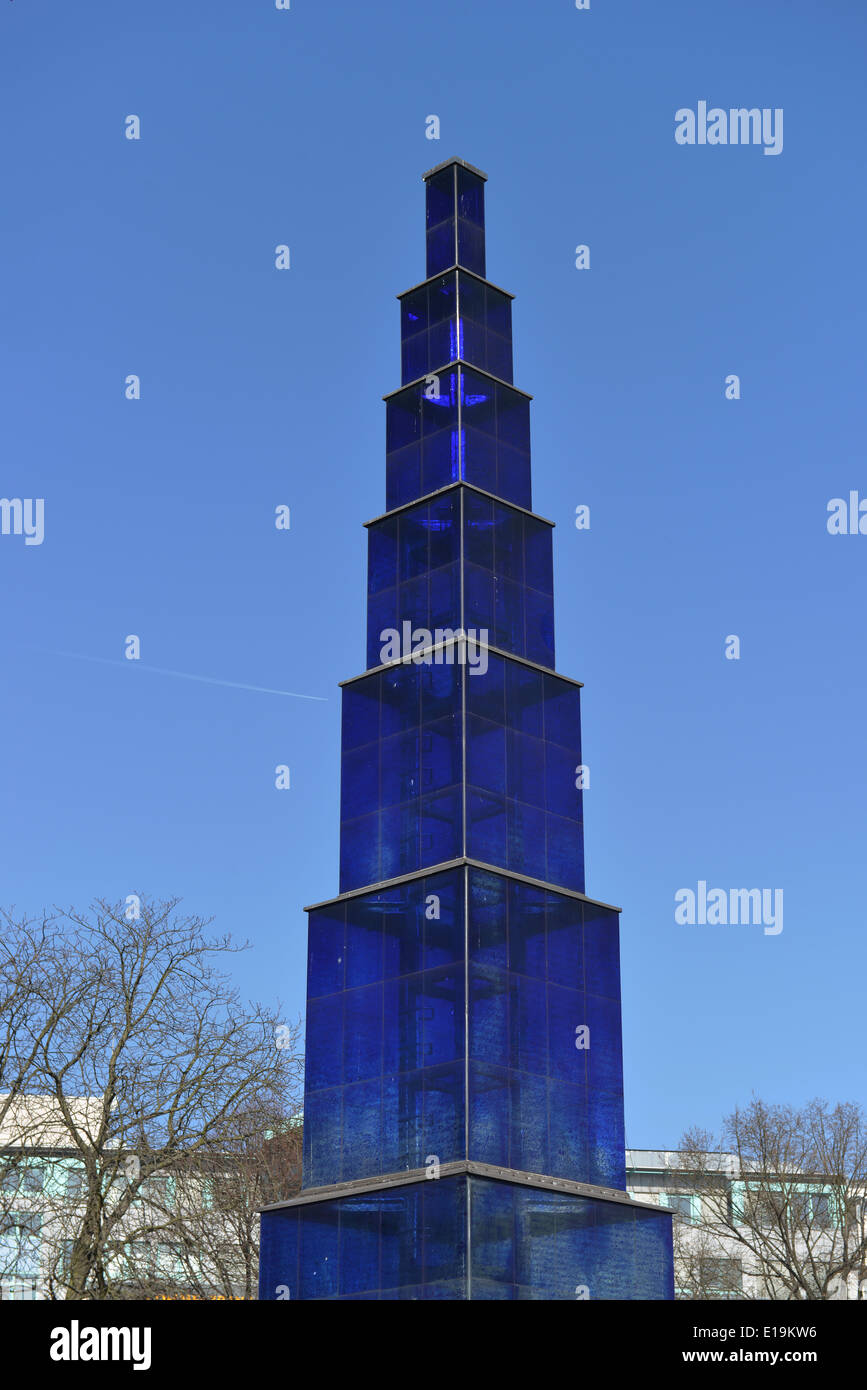Blauer Obelisk, Theodor-Heuss-Platz, Charlottenburg, Berlin, Deutschland Stockfoto