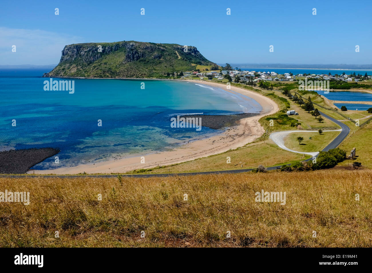 Die geologische Formation bekannt als The Nut bei Stanley in Tasmanien Stockfoto