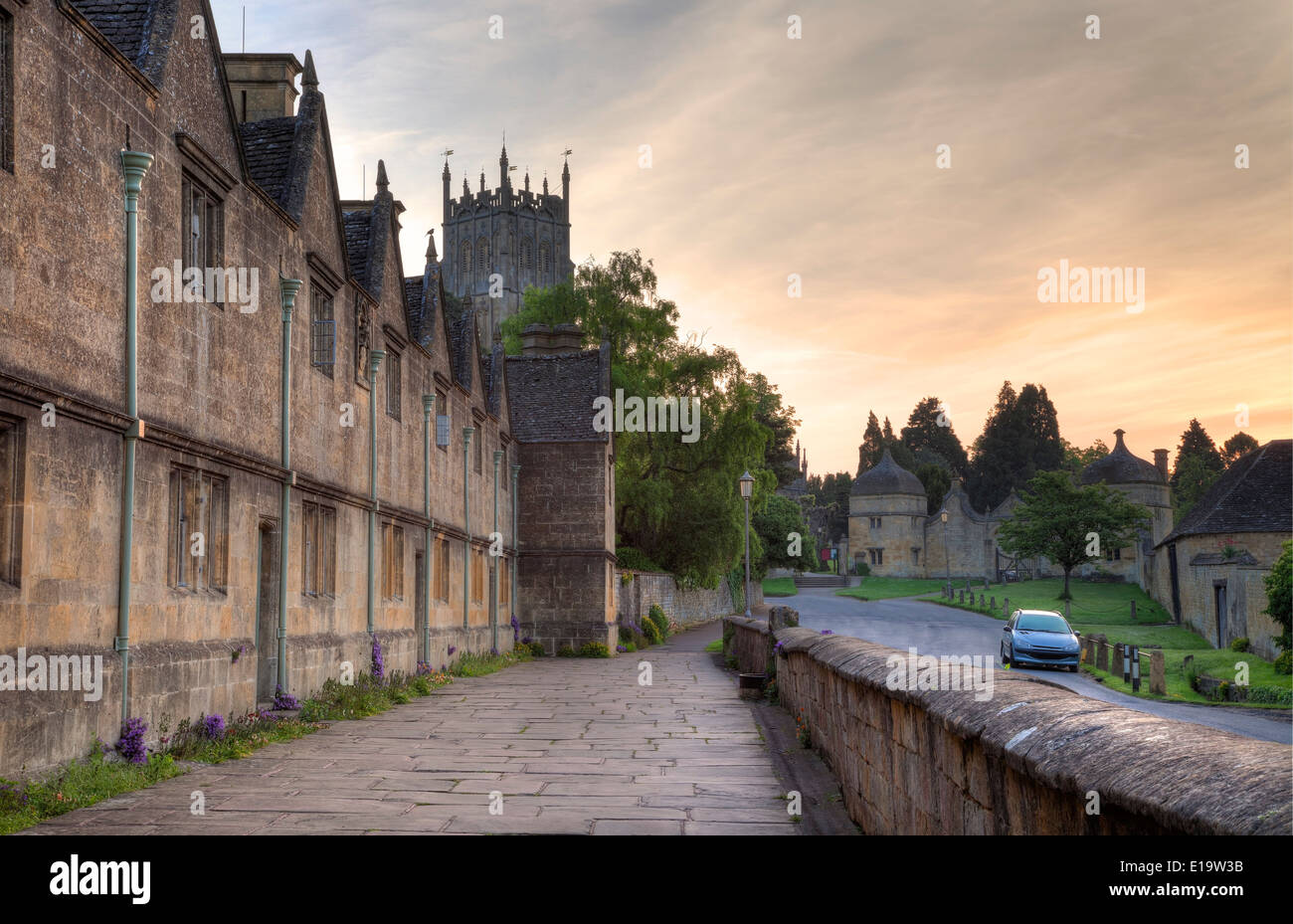 Armenhäuser in den Cotswolds Stadt von Chipping Campden, Gloucestershire, England. Stockfoto