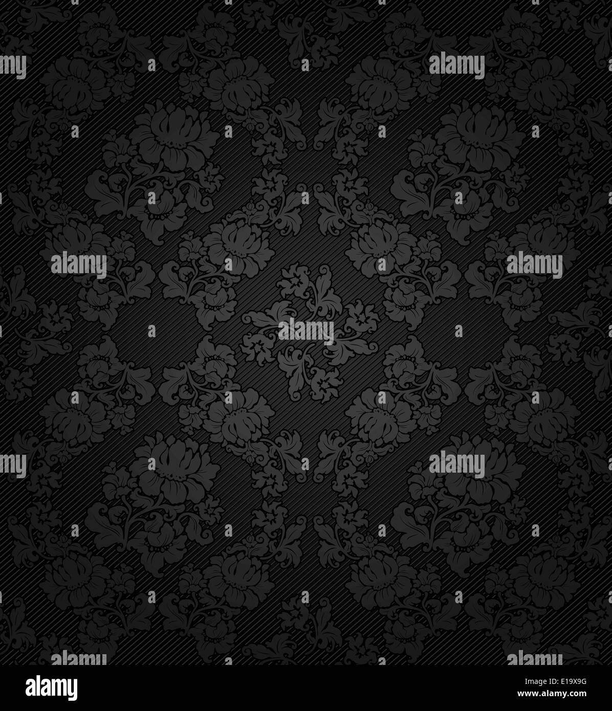 Cord dunklen Hintergrund Textur grauen Blumen Stoff Stock Vektor