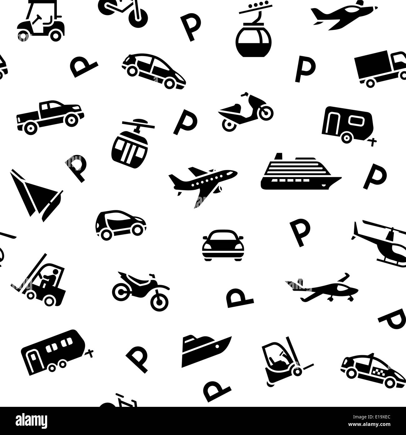 Nahtlose Hintergrund Transport Symbole, Geschenkpapier, 10eps Stock Vektor