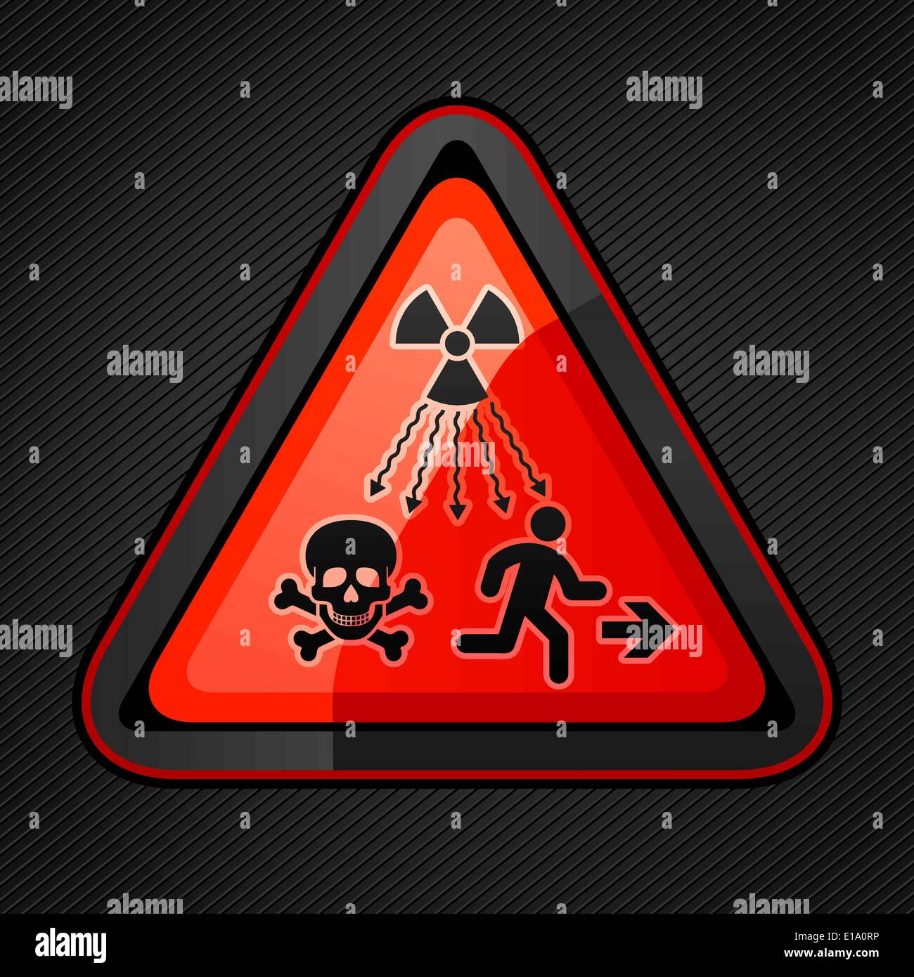 Neue ISO-Norm - ionisierende Strahlung Warnung ergänzende Symbol. Neue UN-Strahlung-Zeichen Stock Vektor