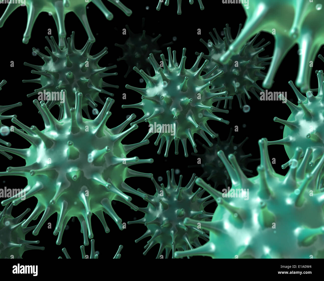 Viren im Inneren des menschlichen Körpers - Wissenschaft und Gesundheit Illustration Stockfoto