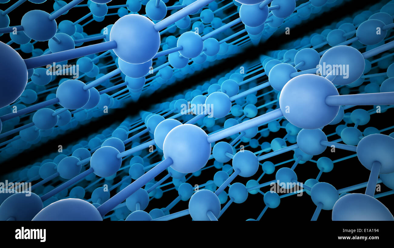 Graphene model hexagonal crystal lattice Fotos und Bildmaterial in