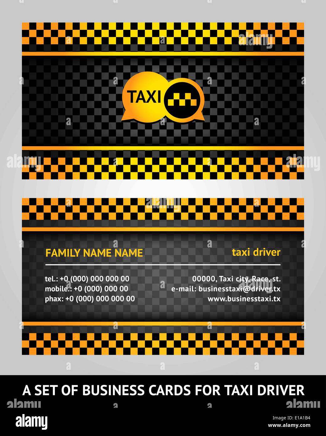 Visitenkarten - Taxi, Vektor-Illustration-10eps Stock Vektor