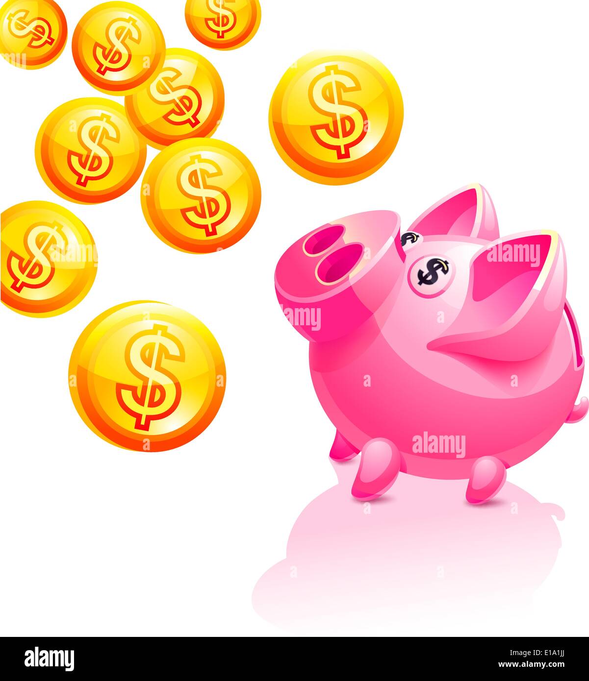 Sparschwein-Abbildung. Vektor Icon. Rosa Stock Vektor