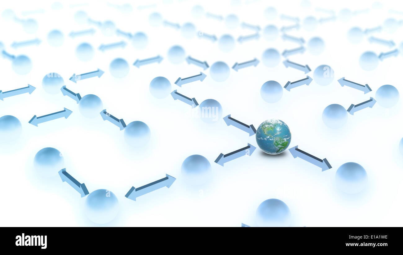Eine konzeptionelle Netzdarstellung - Business to Business und Networking-Konzept Stockfoto