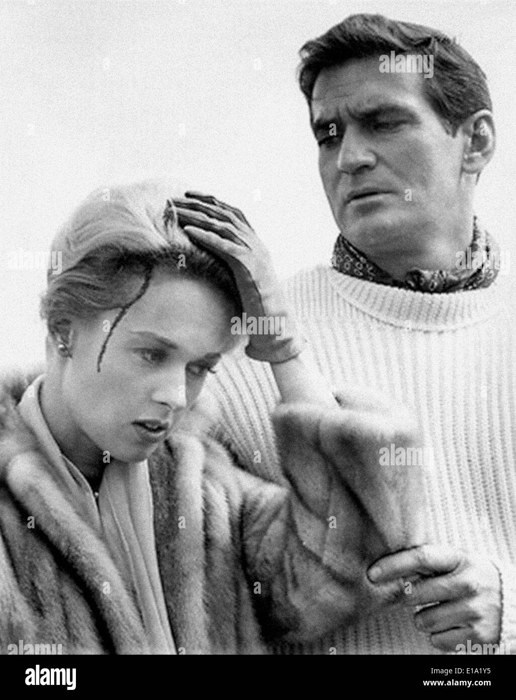 Die Vögel - Rod Taylor, Tippi Hedren - Regie: Alfred Hitchcock Stockfoto