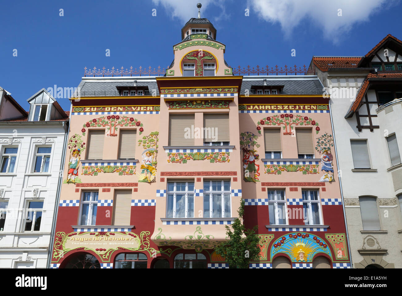 Haus der Vier Jahreszeiten, Wittenberge, Prignitz, Brandenburg, Deutschland Stockfoto