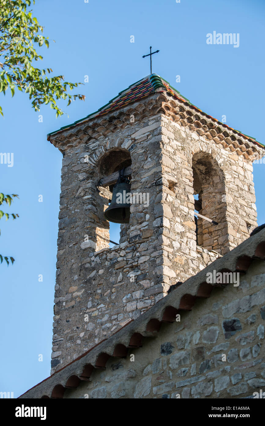 "Death Bell" im alten Kloster. St. Jalle, Provence, Frankreich. Geklingelt wurde um einen Tod in der Gemeinde zu signalisieren Stockfoto