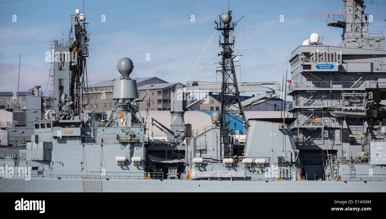 Deutsche Flugzeugträger im Hafen von Reykjavik, Reykjavik, Island Stockfoto