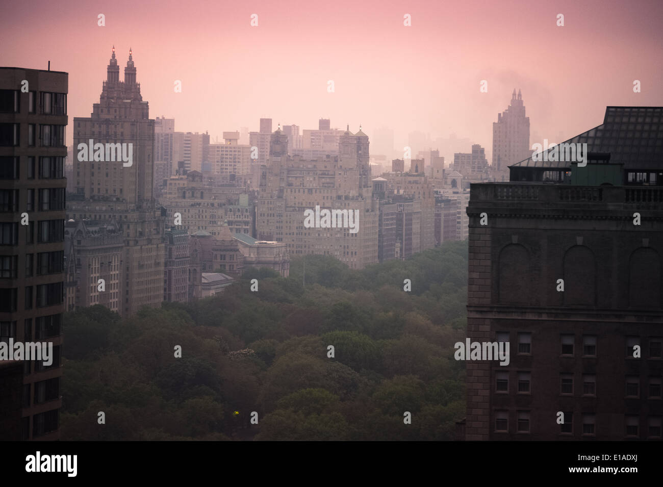 Central Park New York in der Morgendämmerung Stockfoto