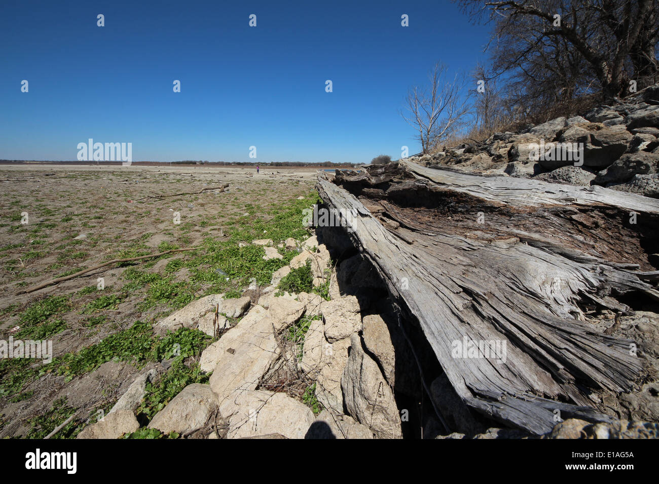 Getrocknete Lake Ray Hubbard Stockfoto