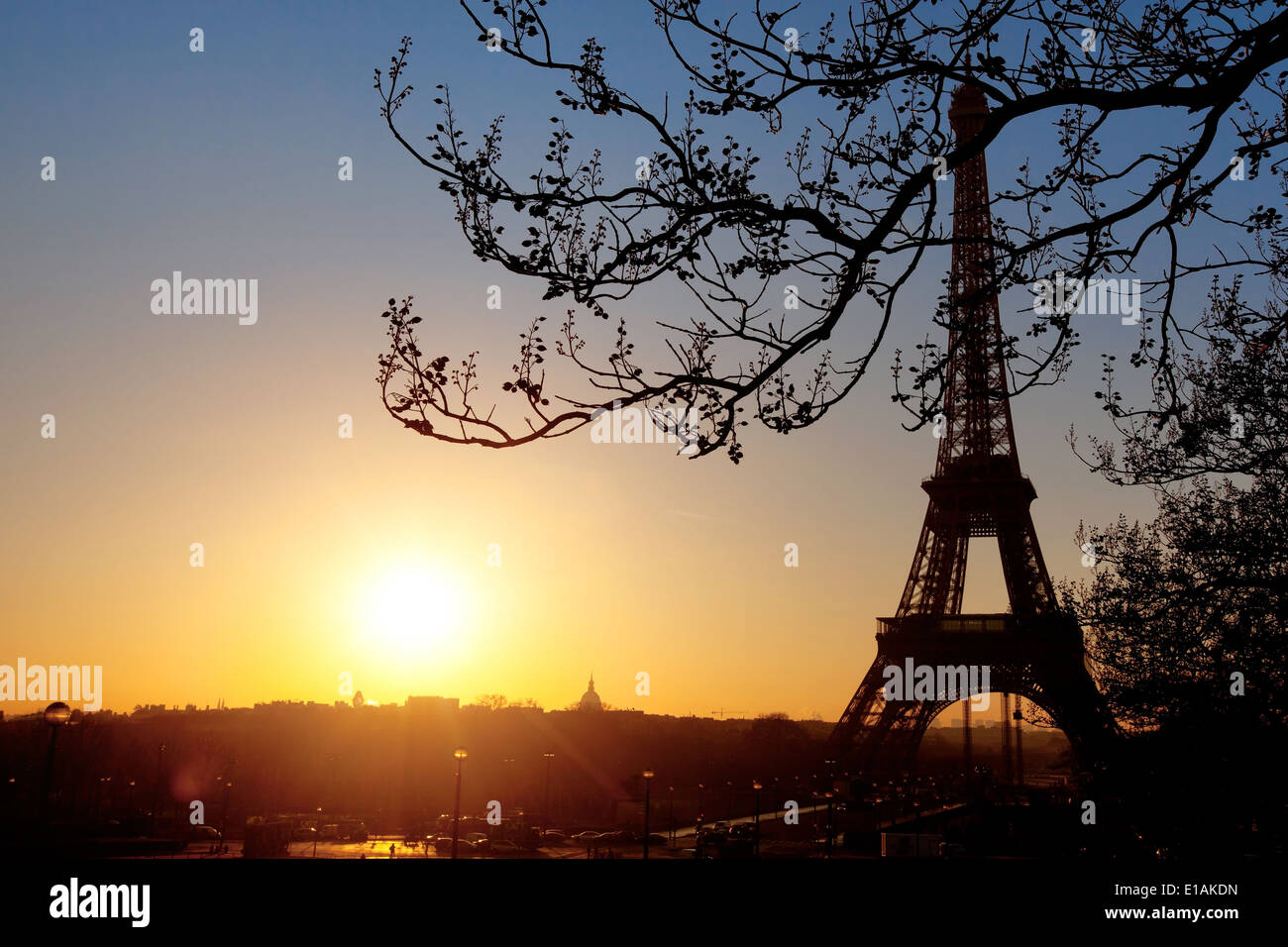 Silhouette des Eiffelturms, Paris, Frankreich Stockfoto