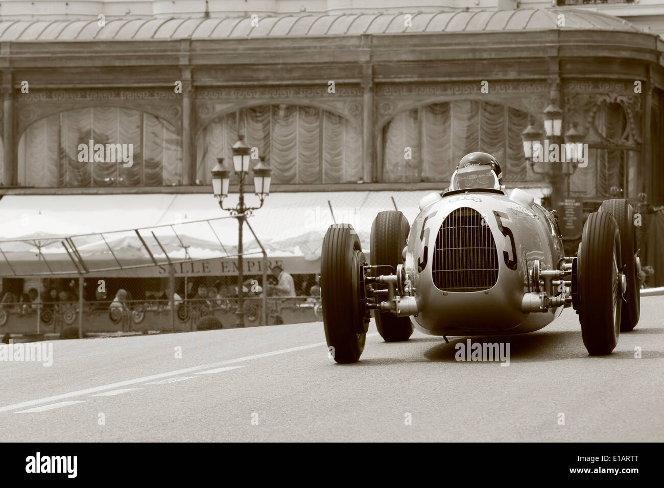 Auto Union Typ C racing Auto, Silver Arrow, Replik, 9. Grand Prix de Monaco Historique, Fürstentum von Monaco Stockfoto