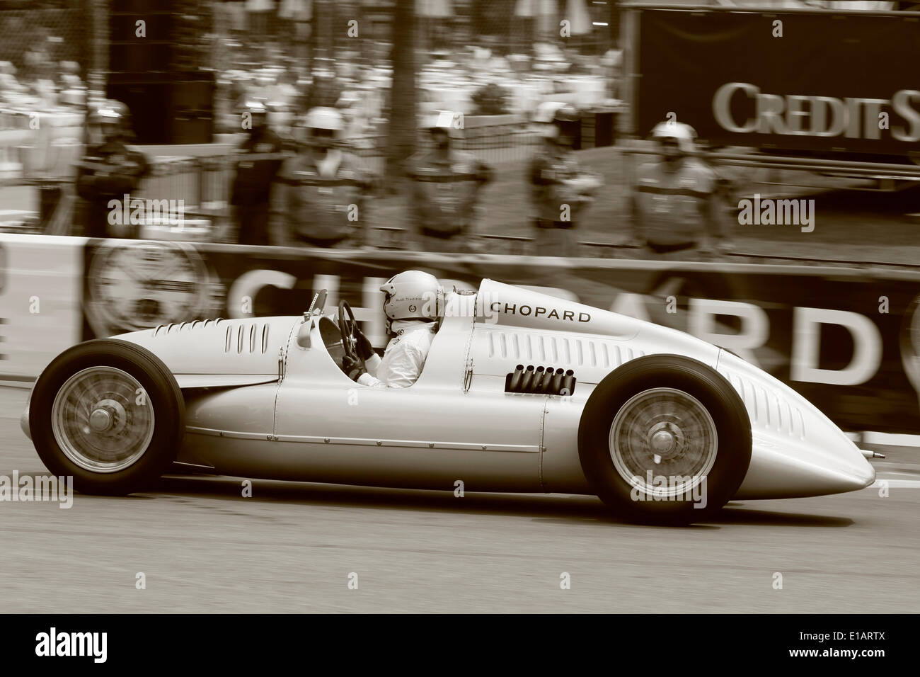 Auto Union Typ C racing Auto, Silver Arrow, Replik, 9. Grand Prix de Monaco Historique, Fürstentum von Monaco Stockfoto